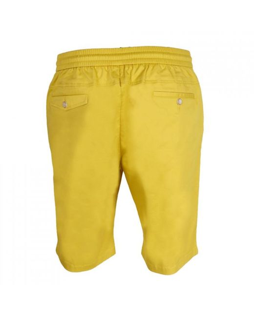DAVID WEJ Yellow Plain Drawstring Shorts – for men