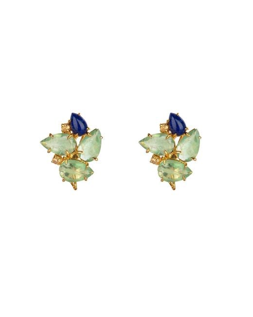 Bounkit Blue Caroline Earrings Clip On