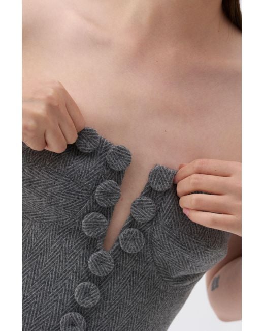 Nocturne Gray Strapless Mini Dress