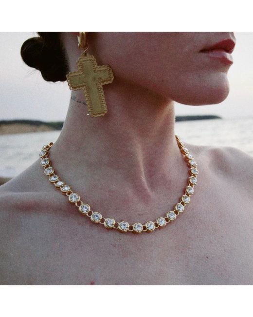 Sccollection Metallic Graziella Rhinestone Necklace