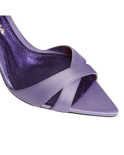Ginissima Blue Thea Lavender Satin Sandals