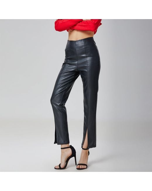 Smart and Joy Gray Pu Cigarette Pants