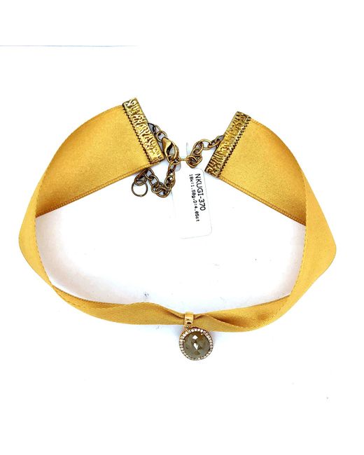 Artisan Metallic 18k Solid Yellow Gold With Natural Diamond Fashionable Choker Necklace