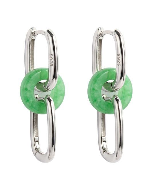 seree Green Della Convertible Link Jade Earrings