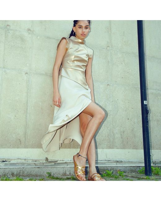 Mirimalist Metallic Concrete Midi Dress