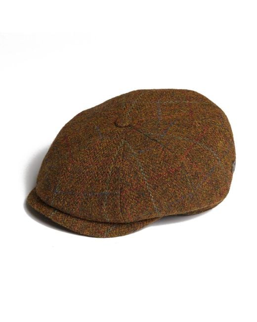 Dasmarca Hats Brown Harrison Savanna Harris Tweed Newsboy Cap for men