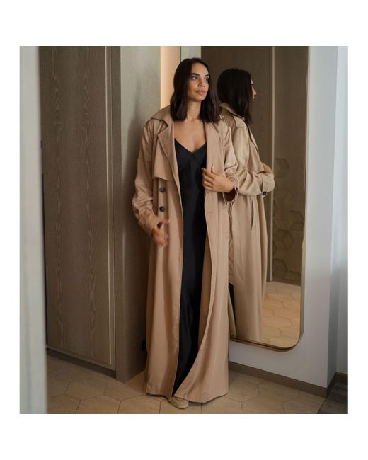Mykaftan Natural Neutrals Maxi Trench Coat