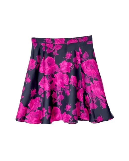 Introvertie VIENNA Pink Helena A-Line Silk Skirt Mini