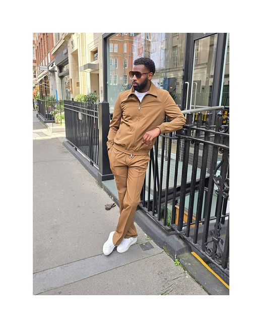 DAVID WEJ Brown Marcelo Relaxed Jacket Set – for men