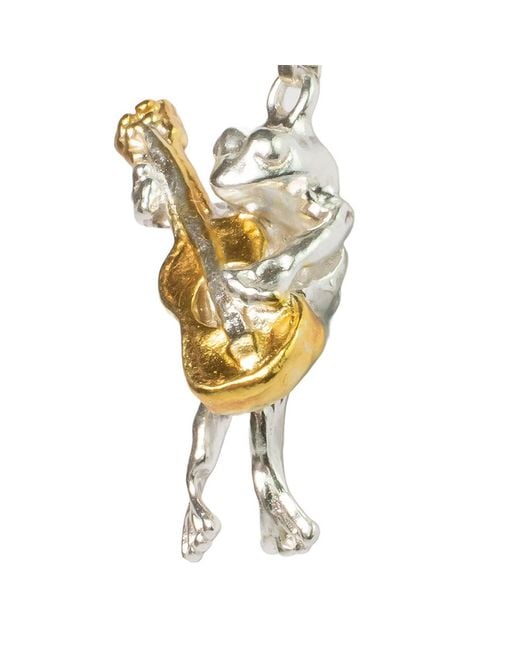 Simon Kemp Jewellers Metallic Frog Guitarist Solid Eighteen Carat On Solid Recycled