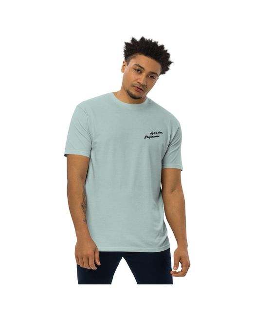 Anchor and Crew Blue Ice If It's Nice Play It Twice Disco! Cotton Embroidered Oversized T-Shirt for men