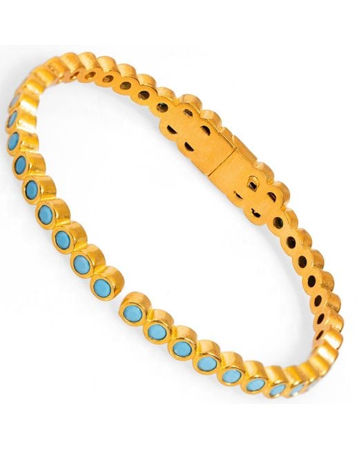 Ebru Jewelry Metallic Gemstone & Dainty Bangle Bracelet