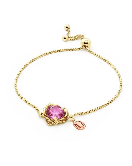 Unaloe Metallic Coleus Vermeil Bracelet With Zirconia – Romantic Adjustable Jewelry For
