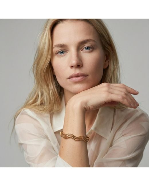 Uchi and Soto Metallic Nami Wave Lines Bangle
