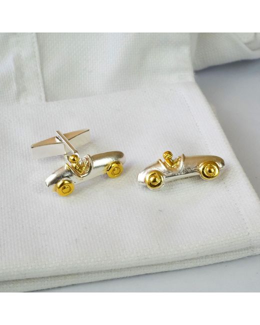 Simon Kemp Jewellers Yellow Bugatti Vintage Racing Car Cufflinks Eighteen Carat On Cufflinks for men