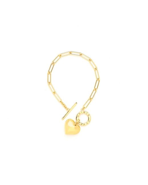 Seven Saints Metallic I Am Loved, Heart Charm Chain Bracelet, Over Sterling
