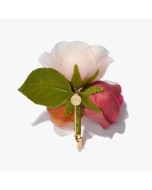 Helena Simon Pink The Spray Rose Floral Brooch
