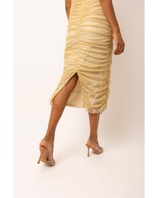 Amy Lynn White Lottie Ruche Midi Dress