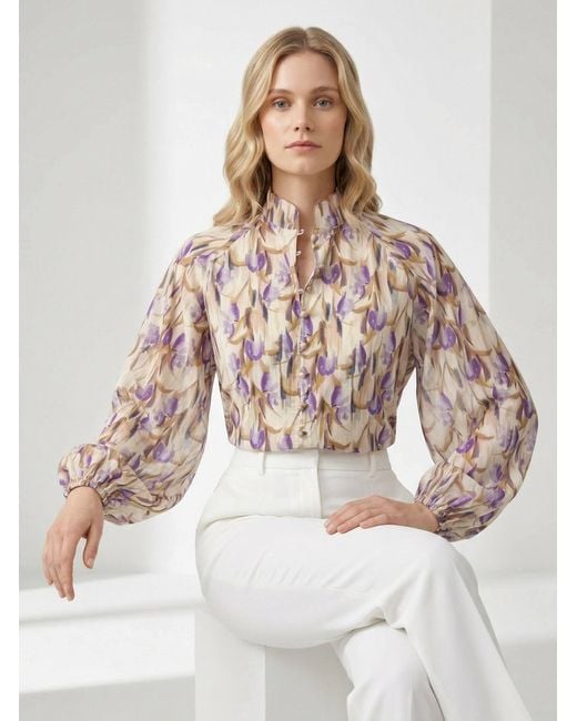 Exquise Multicolor Yesenia High Neck Shirt
