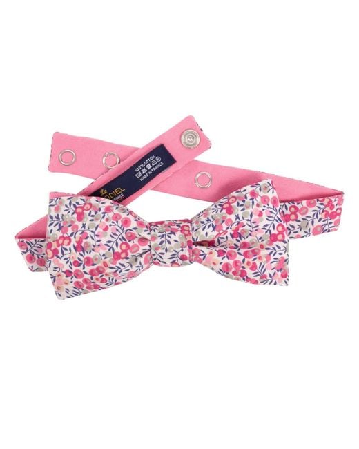 LE COLONEL Pink Liberty Wiltshire Redcurrant Bow Tie for men