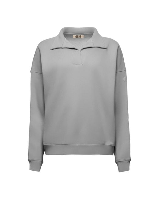 Ocio Leisurewear Gray Neutrals Polo Crew