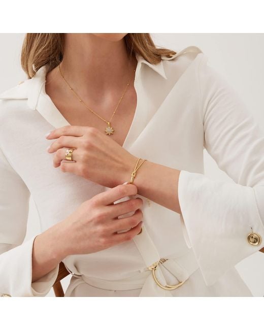 Spero London Metallic Snake Chain Knot Bracelet & Choker Set