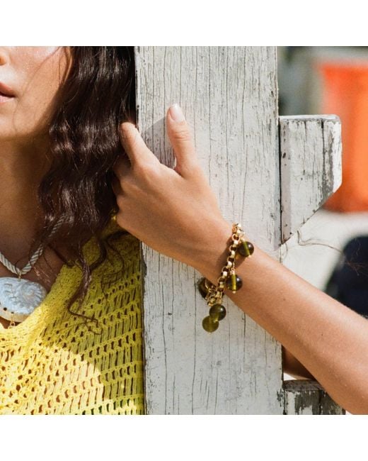 Sccollection Metallic Bead & Chain Bracelet