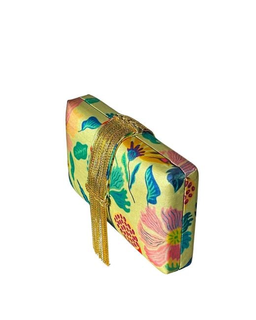 Simitri Blue Valley Fringe Clutch Bag