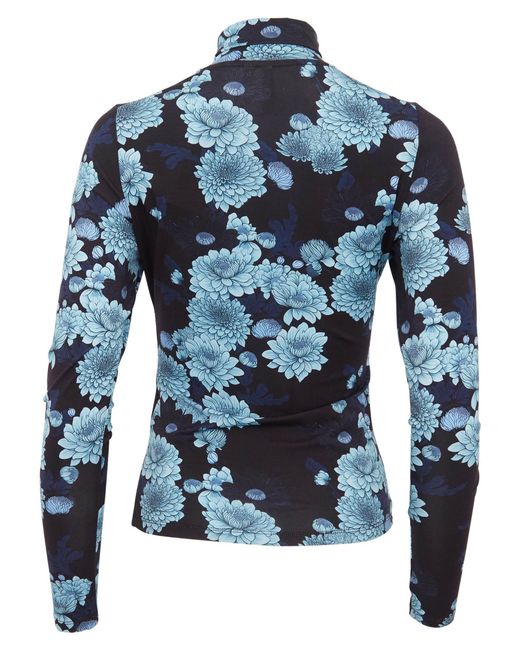 Lords of Harlech Blue Kate Serious Floral Turtleneck