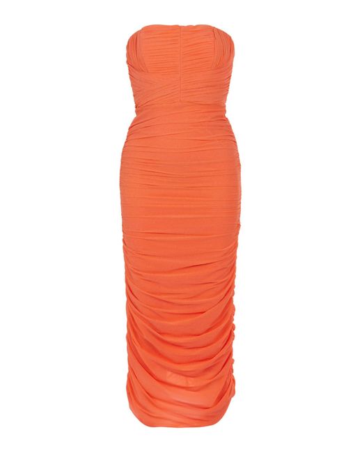 Nocturne Orange Strapless Long Dress