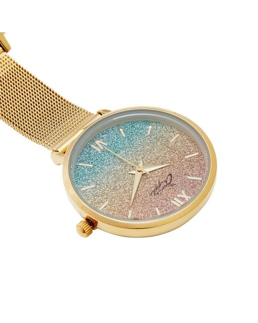 Bermuda Watch Company Green Annie Apple Aurora Glitter Mesh Nurse Fob Watch