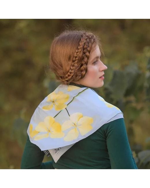 Ralufineart Yellow Natural Silk Crepe De Chine A Ray Of Sunshine Neckerchief