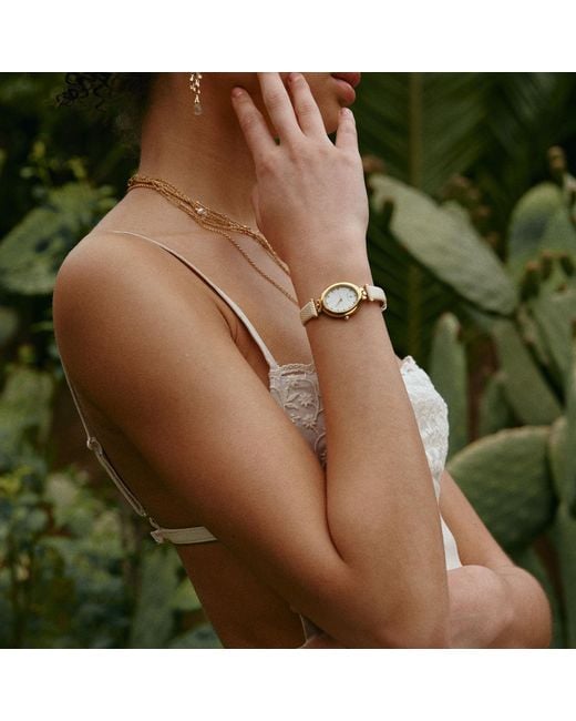 Retro Chic Metallic Ellipse Watch