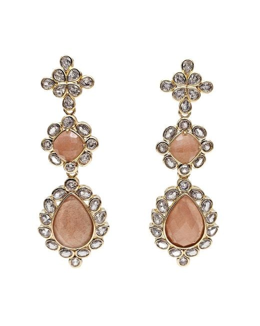 Farra Metallic Sunstone Setting Statement Earrings