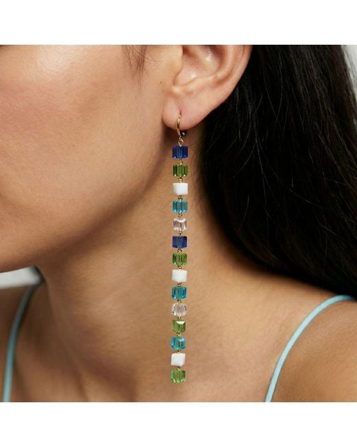 Jaredjamin Blue Hue Building Block Drop Earrings
