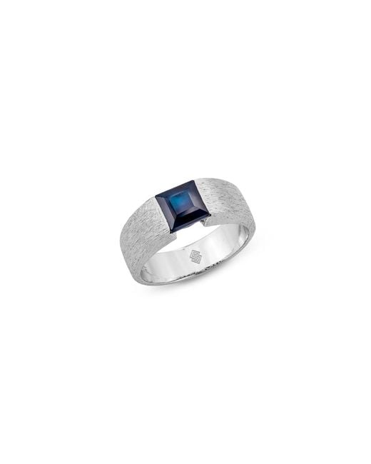 SALLY SKOUFIS Blue Anima Ring With Natural Sapphire for men