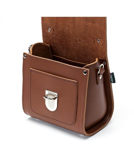Zatchels Brown Handmade Leather Sugarcube Plus Handbag
