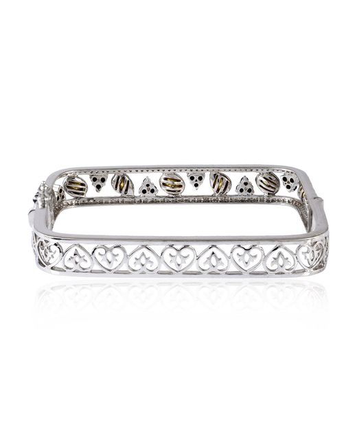 Artisan White 18K & Diamond & Spinel Bangle Bracelet