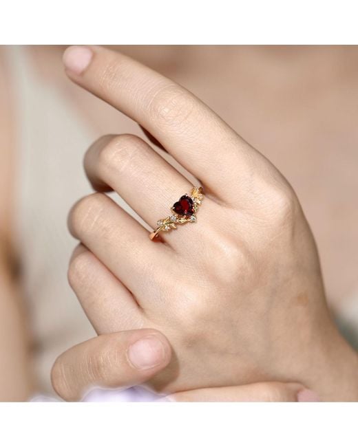 Azura Jewelry New York White Heart Desire Mozambique Garnet Vermeil