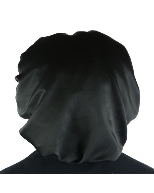 St Cayman Black Ibonnet Adjustable Satin Hair Bonnet Eye Mask With Gel Insert
