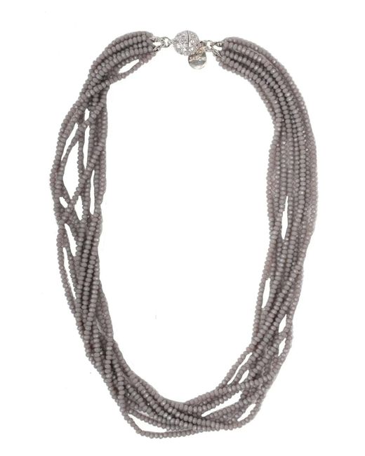 Saachi Gray Crystal Multi Beaded Necklace