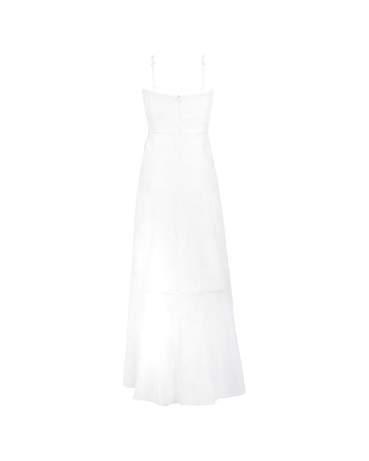 ALINA CERNĂTESCU White Volla Linen Dress With Ruffles