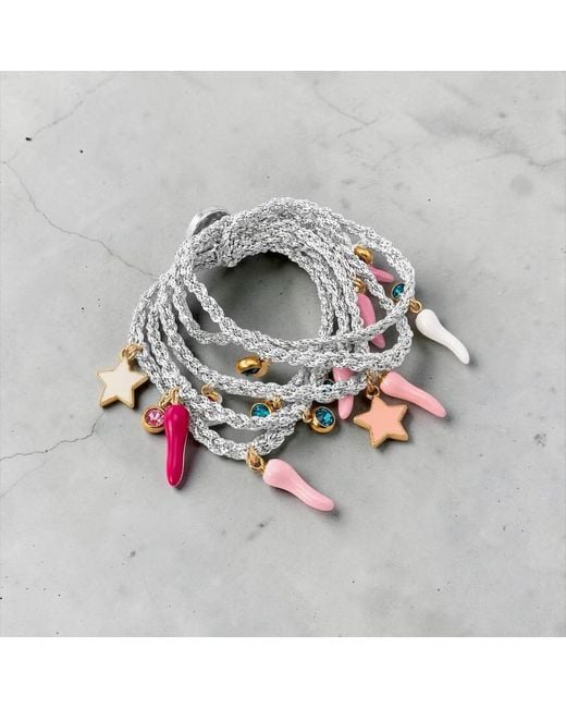 Hilo De Mar Metallic Layered Crochet Bracelet