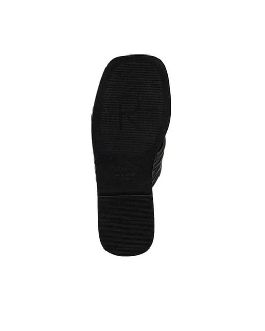 Rag & Co Black Eura Quilted Leather Flats By Rag & Co
