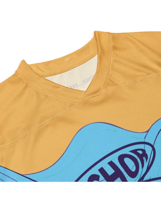 Anchor and Crew Blue Deep Waves Pattern Recycled Fabric Hockey Jersey for men