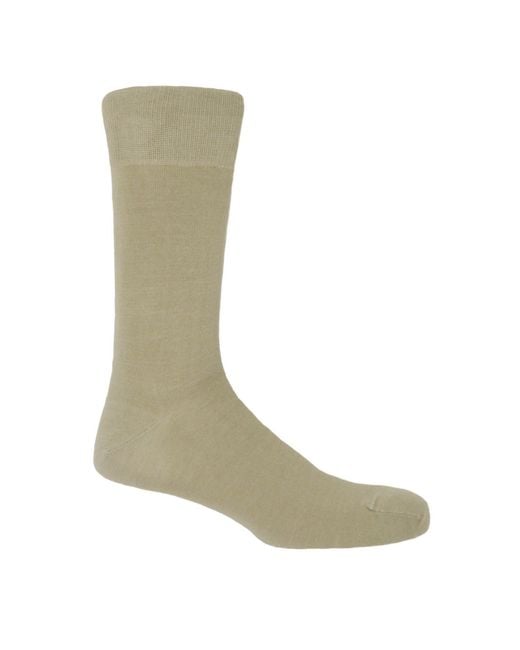 Peper Harow - Made in England Green Neutrals Classic Plain Socks for men