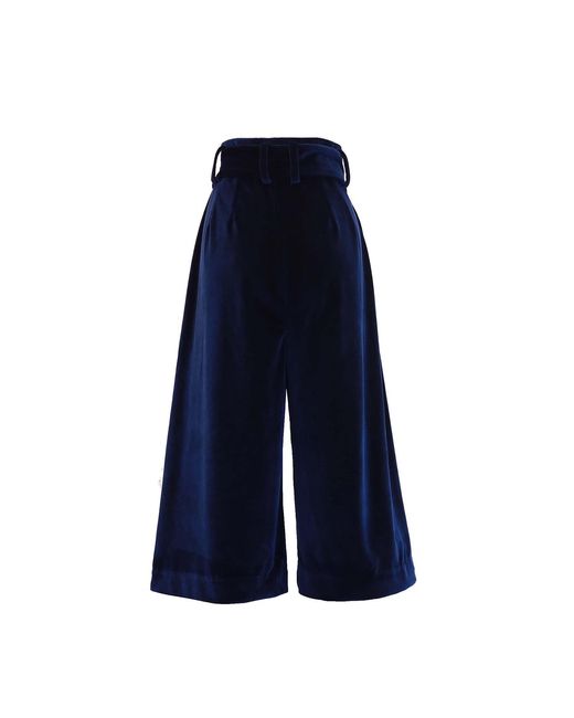 Emma Wallace Blue Nala Cropped Trouser