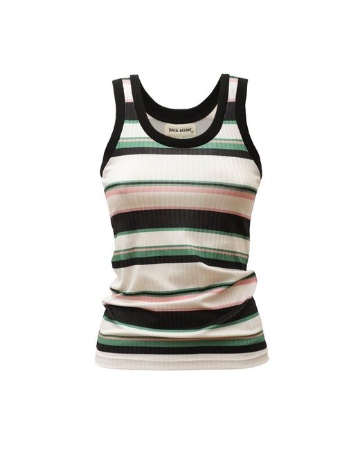 Julia Allert Black Rib Tank Top Striped