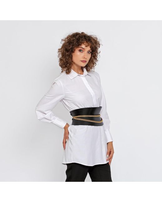 Haute Cuir Black Chained Rounded Hourglass Belt