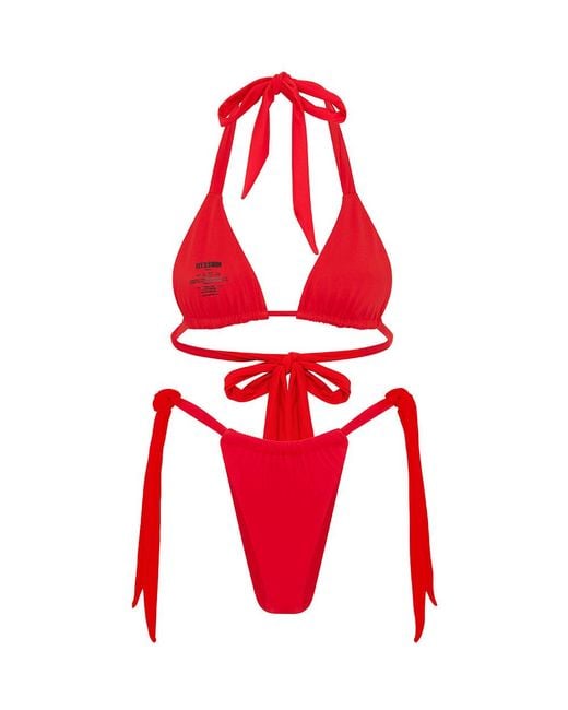 Let's Swim Red Triangle Bikini Top